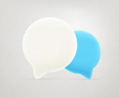 icona delle bolle di dialogo. Illustrazione vettoriale modificabile in stile fumetto 3D