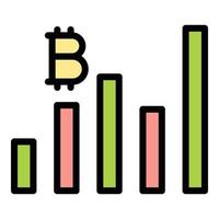 bitcoin mercato valore icona vettore piatto