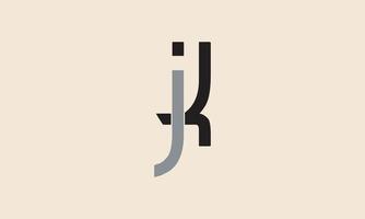 alfabeto lettere iniziali monogramma logo jk, kj, j e k vettore