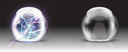 bicchiere cupola, elettrico palla o sfera realistico vettore