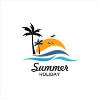 estate vacanze design etichette, distintivi, emblema, vettore illustrazione