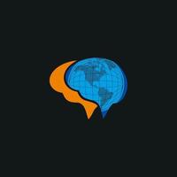 logo simbolo Tech mondo cervello vettore