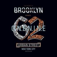 brooklyn lettering astratto sportivo grafico vettore Stampa