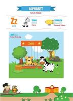 apprendimento alfabeti con carino immagini per bambini vettore