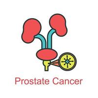 prostata cancro icona piatto colore vettore
