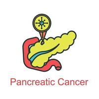 pancreatico cancro icona piatto colore vettore
