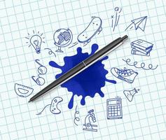 penna con scarabocchi elementi illustrazione vettoriale