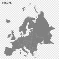 mappa dell'europa di alta qualità vettore