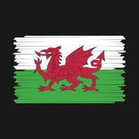 Galles bandiera spazzola vettore