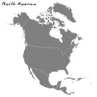 alto qualità carta geografica di nord America vettore