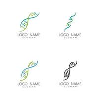 illustrazione di simbolo di vettore del modello di logo del gene del DNA