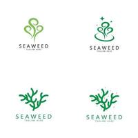 alga marina vettore logo icona illustrazione design.include frutti di mare, naturale prodotti,fiorista,ecologia,benessere,spa.