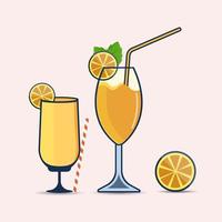 creativo mimosa illustrazioni bevanda bicchiere illustrazioni, isolato alcool bar bar ghiaccio arte, succo festa brunch Champagne ristorante bicchiere di vino elementi icona vettore