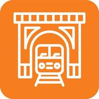illustrazione del disegno dell'icona del vettore del tunnel del treno