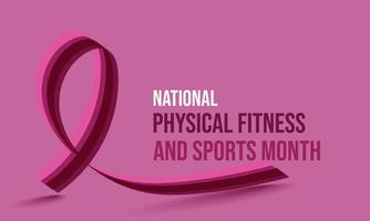 nazionale fisico fitness e gli sport mese Maggio. vettore modello sfondo, striscione, carta, manifesto
