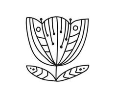 scandi linea etno logo fiore moderno astratto scarabocchio boho ornamento modello. astratto di moda linea arte Stampa. alla moda vettore modello per il tuo design
