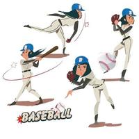 collezione baseball da donna vettore