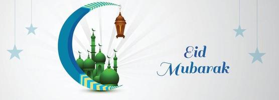 creativo eid mubarak islamico bandiera design vettore