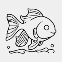 nero e bianca vettore illustrazione di d'oro pesce