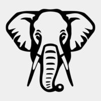 nero e bianca vettore grafico illustrazione di un' elefante testa