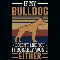 bulldog o cani tipografico o grafica maglietta design vettore