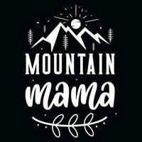 montagna mamma avventura tipografia grafica maglietta design vettore