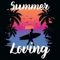 estate fare surf spiaggia modalità su tipografico maglietta design vettore