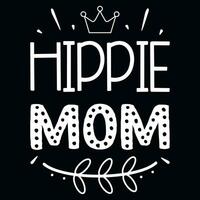 hippie mamma madri giorno tipografico maglietta design vettore