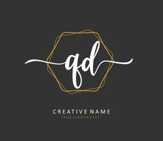 qd iniziale lettera grafia e firma logo. un' concetto grafia iniziale logo con modello elemento. vettore