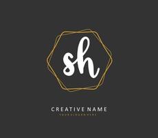 S h sh iniziale lettera grafia e firma logo. un' concetto grafia iniziale logo con modello elemento. vettore