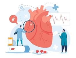 cardiologia. cardiologi l'esame cuore. alto colesterolo medico diagnostica, cuore fallimento trattamento, cuore trapianto vettore concetto