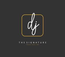 dj iniziale lettera grafia e firma logo. un' concetto grafia iniziale logo con modello elemento. vettore