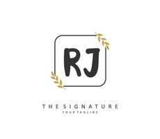 rj iniziale lettera grafia e firma logo. un' concetto grafia iniziale logo con modello elemento. vettore