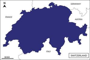 Svizzera carta geografica con blu colore, alto dettagli includere confine nazione Germania, Francia, Italia e Austria vettore