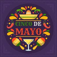 festività piatto colorato cinco de mayo vettore