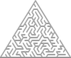 modello di vettore con un labirinto 3d triangolare grigio, puzzle.