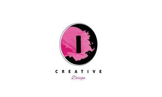 io lettera logo design icona con elegante rosa acqua colore spazzola. creativo di moda vettore logo design. eps