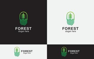 foresta albero logo design vettore arte eps