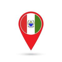 carta geografica pointer con Dipartimento di ucayali. Perù. vettore illustrazione.