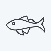 icona pesce. relazionato per domestico animali simbolo. semplice design modificabile. semplice illustrazione vettore