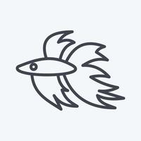 icona betta pesce. relazionato per domestico animali simbolo. semplice design modificabile. semplice illustrazione vettore