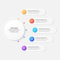 cinque 5 passaggi opzioni il giro attività commerciale Infografica moderno design modello vettore