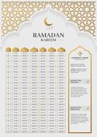 Ramadan kareem Hijri calendario modello design con mezzaluna Luna illustrazione vettore