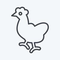 icona pollo. relazionato per domestico animali simbolo. semplice design modificabile. semplice illustrazione vettore