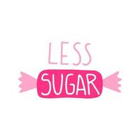 Di meno zucchero, dolcificante. sano cibo concetto icona. vettore
