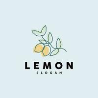 Limone logo, lussuoso elegante minimalista disegno, Limone fresco frutta vettore per succo, illustrazione modello icona