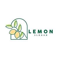 Limone logo, lussuoso elegante minimalista disegno, Limone fresco frutta vettore per succo, illustrazione modello icona