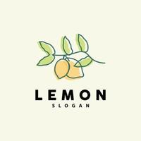 Limone logo, lussuoso elegante minimalista disegno, Limone fresco frutta vettore per succo, illustrazione modello icona
