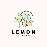 Limone logo, lussuoso elegante minimalista disegno, Limone fresco frutta vettore per succo, illustrazione modello icona