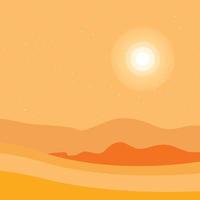 estate deserto collina con sole paesaggio vettore illustrazione